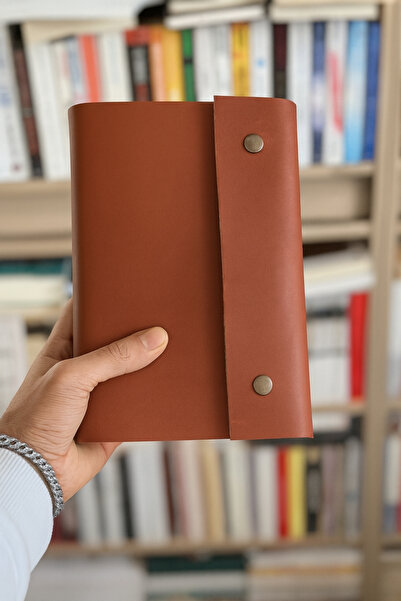 Colermi Hakiki Deri Kitap Kılıfı – El Yapımı Çıtçıtlı Deri Defter Kılıfı & Kitap Kılıfı