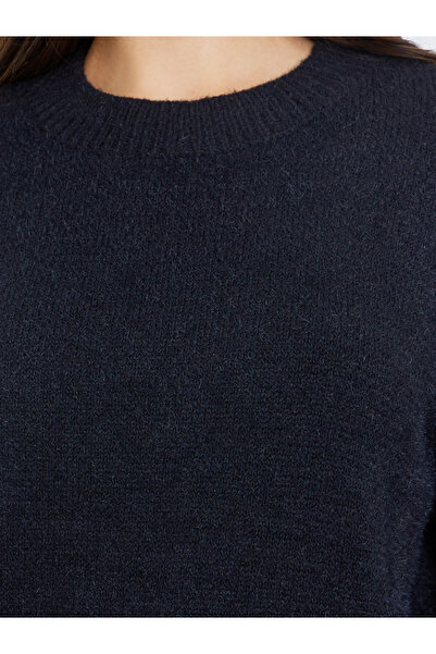 Styli Dark Blue Drop Shoulder Knit Sweater