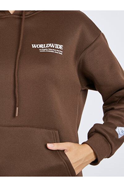 Styli Longline Printed Hoodie with Front Pocket