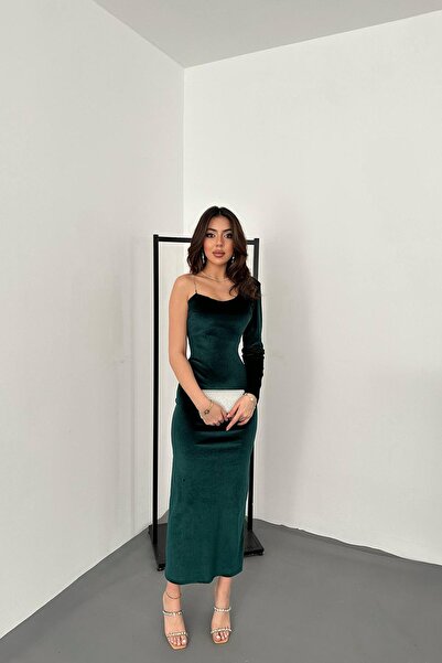 Lady Pixie One Shoulder Stone Strap Dress