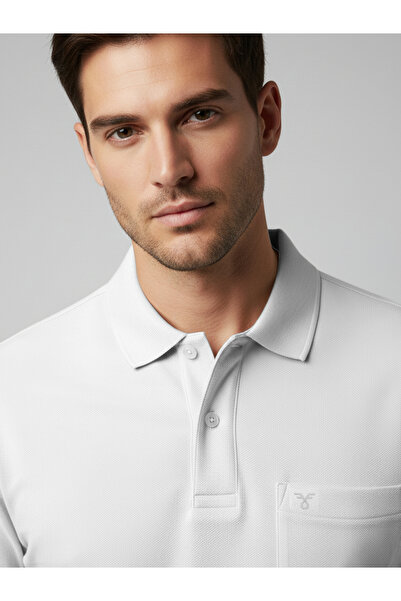 FERVORO By Styli Men White Cotton Polo with Pocket