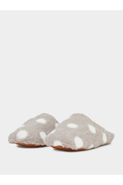 Styli Polka Dot Plush Bedroom Slippers