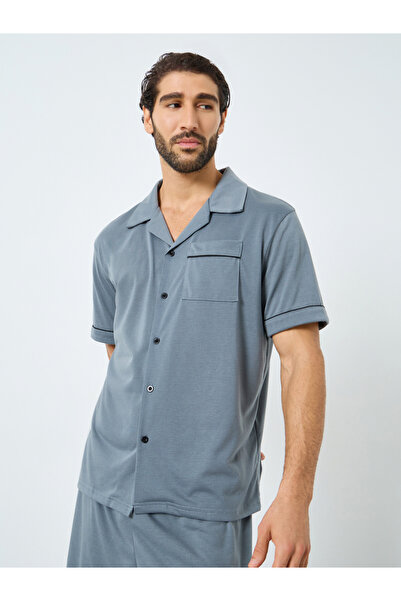 Styli Men Relaxed Fit Solid Shirt and Shorts Set