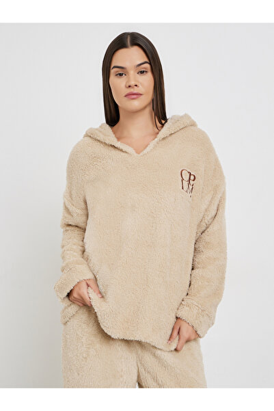 Styli Embroidered Slogan Fleece Hoodie and Joggers Set