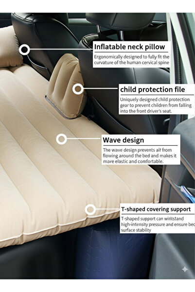 Generic Car Inflatable Air Bed – Universal Travel Mattress for Back Seat & Camping