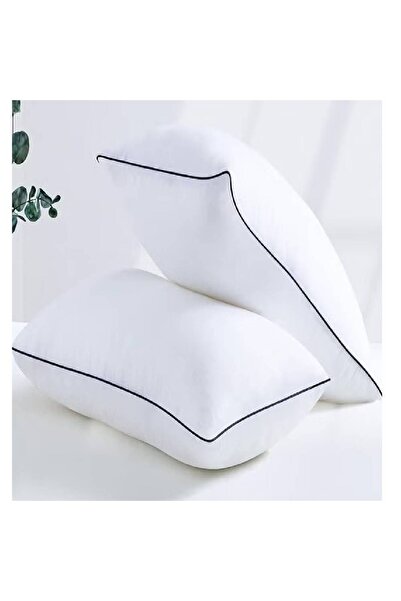 NKX وسادة مخططة من الساتان، وسائد بيضاء مع وسادة سوداء/بحرية مقاس كوين (عبوة ...