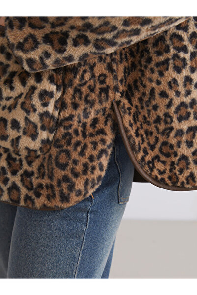 LC Waikiki Γυναικείο παλτό διπλής όψης Vision Brown Crew Neck