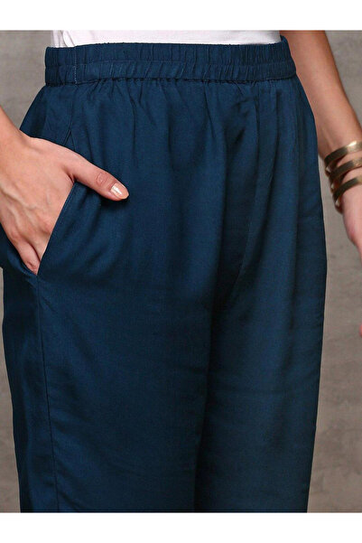 Ishin By Styli Blue Viscose Rayon Kurta with Pant Set