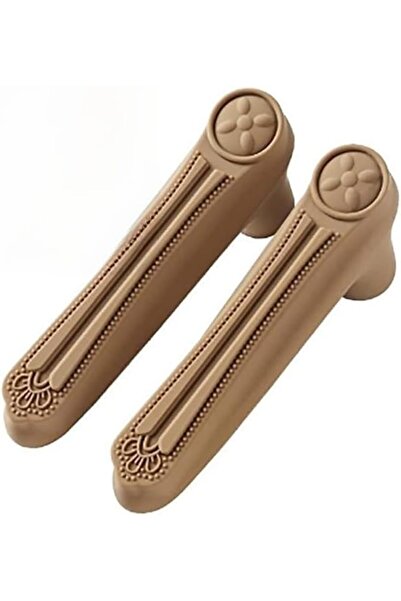 Tazweeq واقيات مقبض الباب المصنوعة من السيليكون البني - قطعتان - مقاومة للصدم...