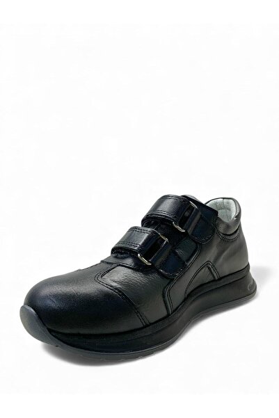 Tuğba Ortopedi 245 Orthopedic 100% Genuine Leather Boys' Black School Shoes