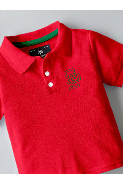 CODEZ By Styli Red Cotton Blend Polo T-Shirt