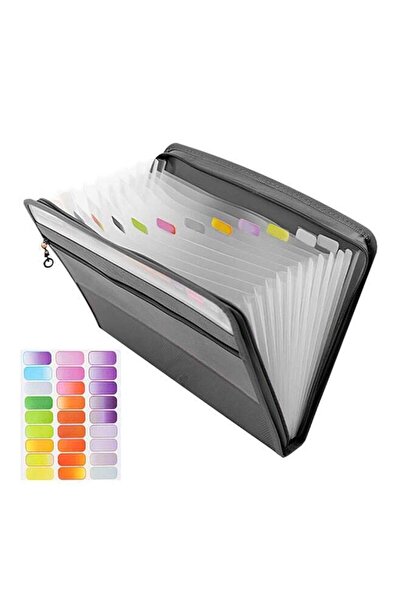 Generics 13-Layer Large Capacity Zipper Document Folder with Color Labels, Waterproof & Portable