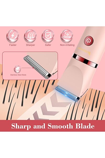 Scttomon 3-in-1 IPX7 Waterproof Electric Bikini Trimmer for Women - Wet/Dry, Replaceable Heads