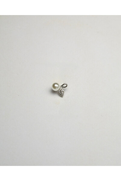 Piercing by Sever ŞEFFAF TAŞ VE İNCİ YAPRAK MODEL ÇELİK PIERCING... GÜMÜŞ/SIL...