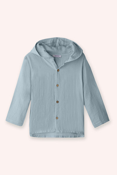 Panço Erkek Bebek Müslin Mavi Gömlek