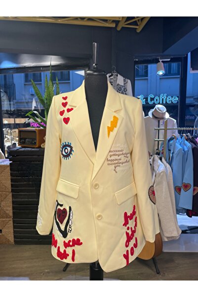 Forever Women's Long Sleeve Embroidered Special Design Blazer Jacket