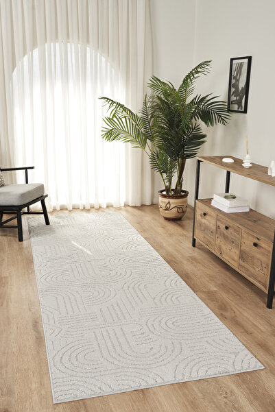 Konfor Halı Rivon RN07 Gri Yumuşak Dokulu Kaymaz Taban Salon Mutfak Koridor O...