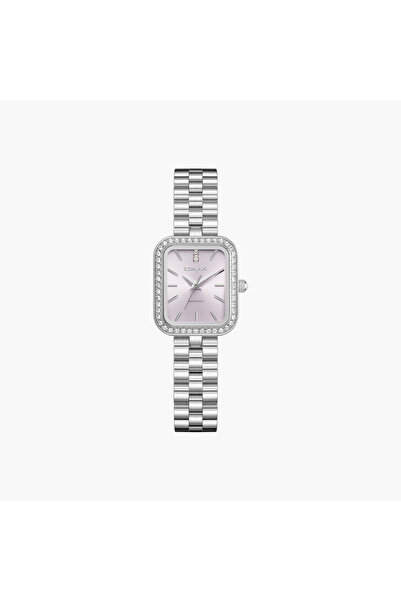 Omax ساعة نسائية بقرص مستطيل