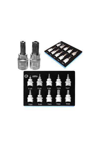 SATRA Set chei tubulare Torx, T10 - T55, 3/8", 10 bucati,