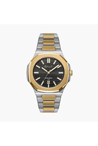 Omax Men's 42MM Dual Tone Analog Metal Strap Watch | 00BFD003A002