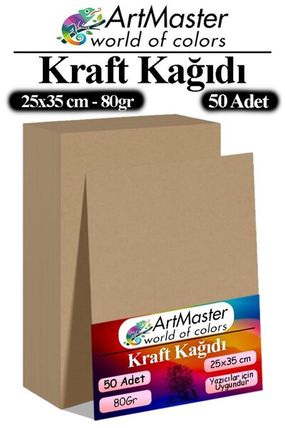 Artlantis Kraft Kağıdı 25x35 cm 50 Adet 80 Gr Hediye Paketleme Kagıdı Çeyiz K...