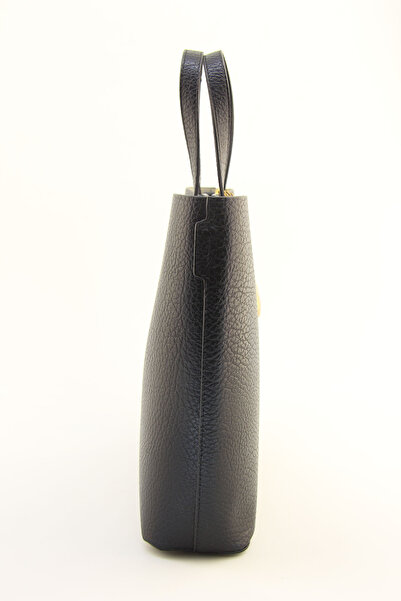 HNB Women's Black Medium Size Handbag with Heart Accessory