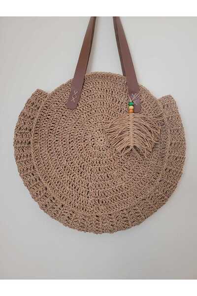Masal Gurumi KADIN EL ÖRMESİ KAPIT İP YUVARLAK ÇANTA