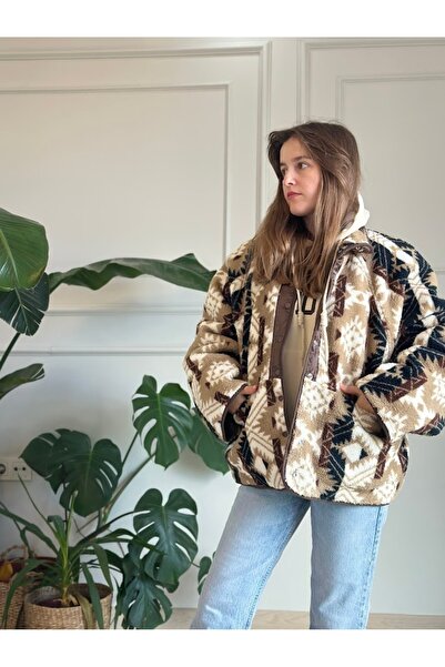 LUUN Etnik Desenli Kapitone Çift Taraflı Mont