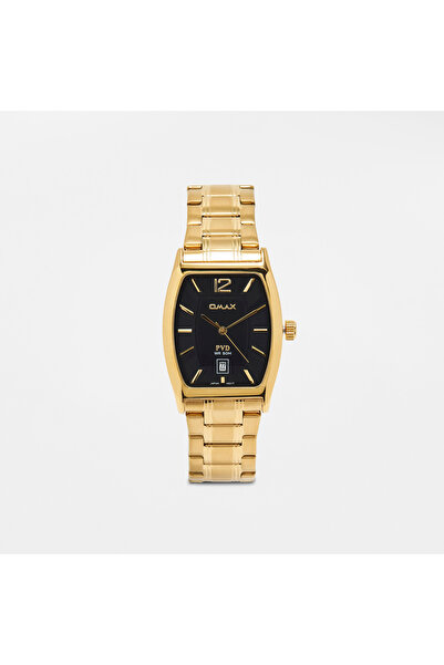 Omax ساعة يد رجالية تناظرية بسوار من الفولاذ المقاوم للصدأ باللون الذهبي - 00CFD027Q002