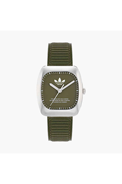 adidas Green Analog Leather Strap Watch | AOSY24526