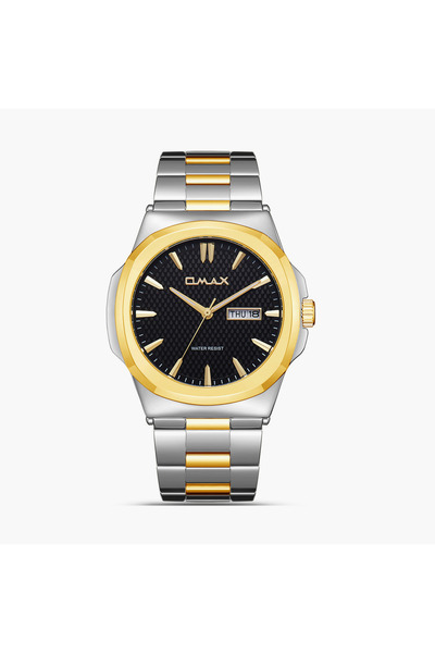 Omax Men's 44MM Dual Tone Analog Metal Strap Watch | SQ-AT001T2II