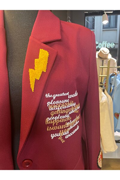 Forever Women's Embroidered Long Sleeve Special Design Blazer Jacket