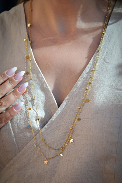 Sacce Scarves&Accessories Yıldız Charm Detaylı Çelik Uzun Kolye
