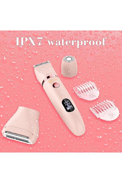 Scttomon 3-in-1 IPX7 Waterproof Electric Bikini Trimmer for Women - Wet/Dry, Replaceable Heads