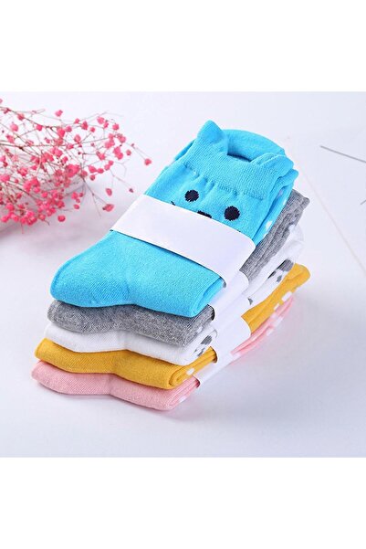 OEM Benobby kids 5 Pairs Unisex Cute Animal Crew Socks Novelty Funny 3d Ears For Cat Paws Hosiery