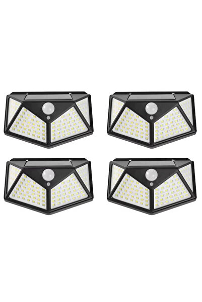 Neco Σετ 4 εξωτερικών ηλιακών φώτων LED 100 τεμαχίων, αισθητήρα κίνησης και φ...
