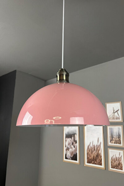 Bamyum Yimpi Pembe Avize Tekli Sarkıt Eskitme Lale Başlık Salon Mutfak Kuaför...