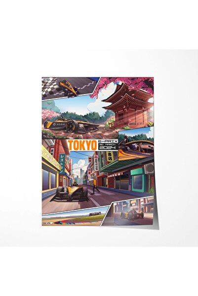 BERRAVIA Formula Yarış Pisti Poster Serisi – F1 Temalı Spor Araba Duvar Dekoru