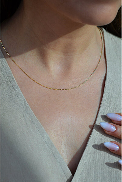 Sacce Scarves&Accessories İncecik Zincir Kolye 14 K Gold Kaplama