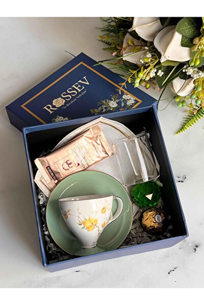 ROSSEV Hediyelik Veronica Peachy Kişiye Özel Hediye Kutulu Fincan Takımı