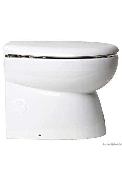 OSCULATI Toaletă elegantă și silențioasă, cu carcasă joasă, 12/24V, pompă silențioasă, panou de control, conexiune duză de pulverizare