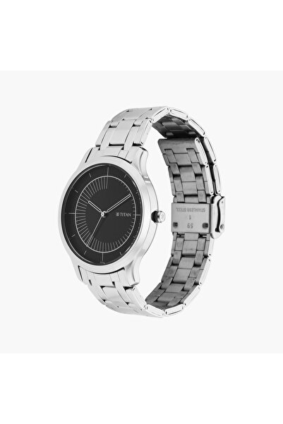 Titan Men's 48 MM Silver Analog Stainless Steel Watch | 1825SM01