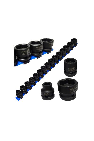 ASTA Set chei tubulare de impact 1/2", 10-24 mm, 15 piese,