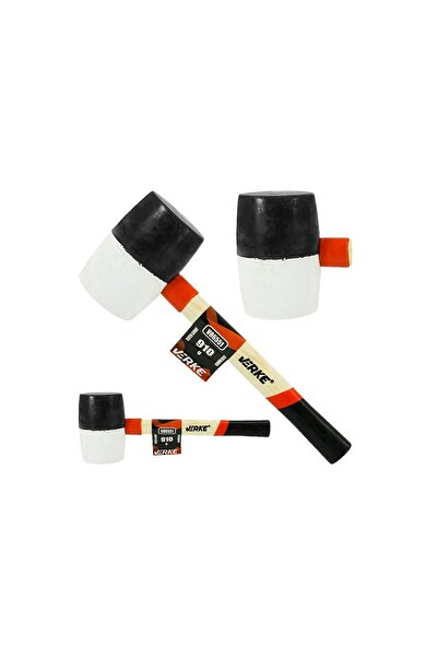 VERKE Ciocan din cauciuc cu maner din lemn, cap rotund 910 g,