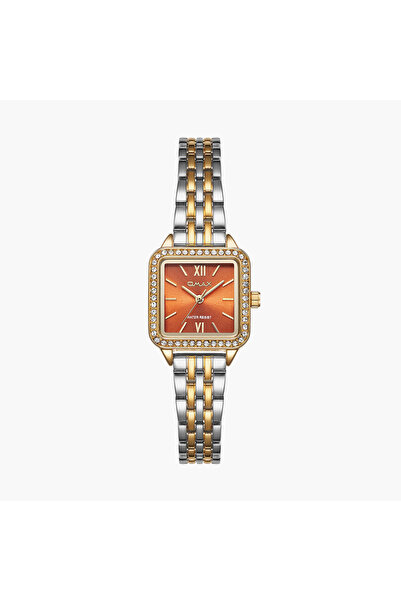 Omax Women's 23MM Dual Tone Analog Metal Strap Watch | UT-DS004GCII