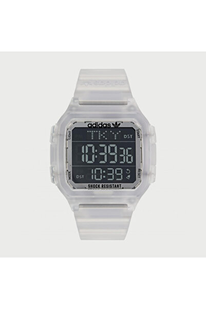 adidas Men's White Digital Silicone Strap Watch - AOST22049 | 47 MM