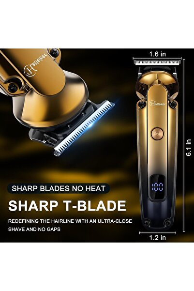 Hatteker Men's Beard Trimmer Kit - 6-in-1 Waterproof Cordless Grooming Kit with Zero Gapped T-Blade
