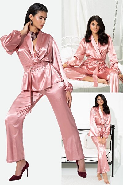 FOR YOU MODA 2-teiliges rosa Pyjama-Set für drinnen und draußen
