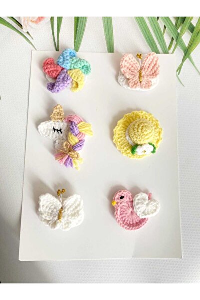 Hand Mother's Since 2024 Renkli Karma 6'lı Klips Sacsız Bebek Tokası Handmade...