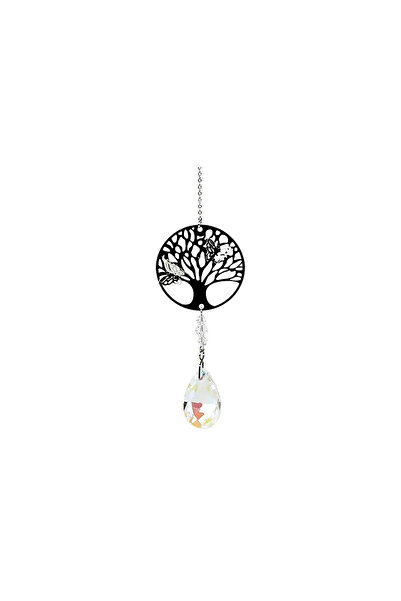 Mood Necklaces Tree of Life crystal string and white rainbow drop -- 30 cm